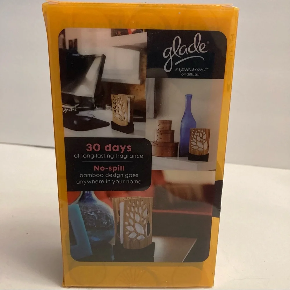 Glade Expressions Oil Diffuser Starter Kit Pineapple Mangosteen Bamboo Holder